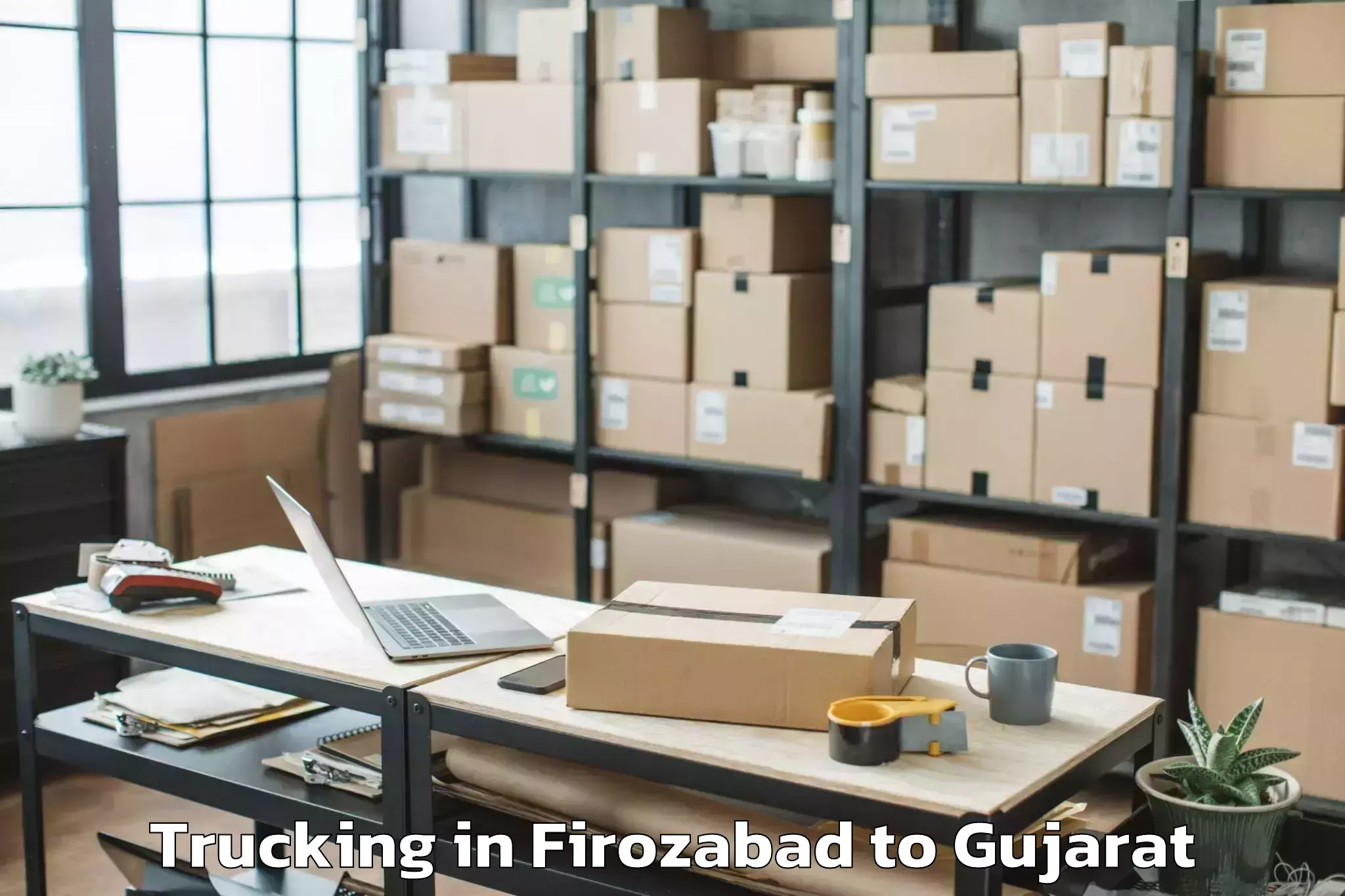 Easy Firozabad to Dhari Trucking Booking